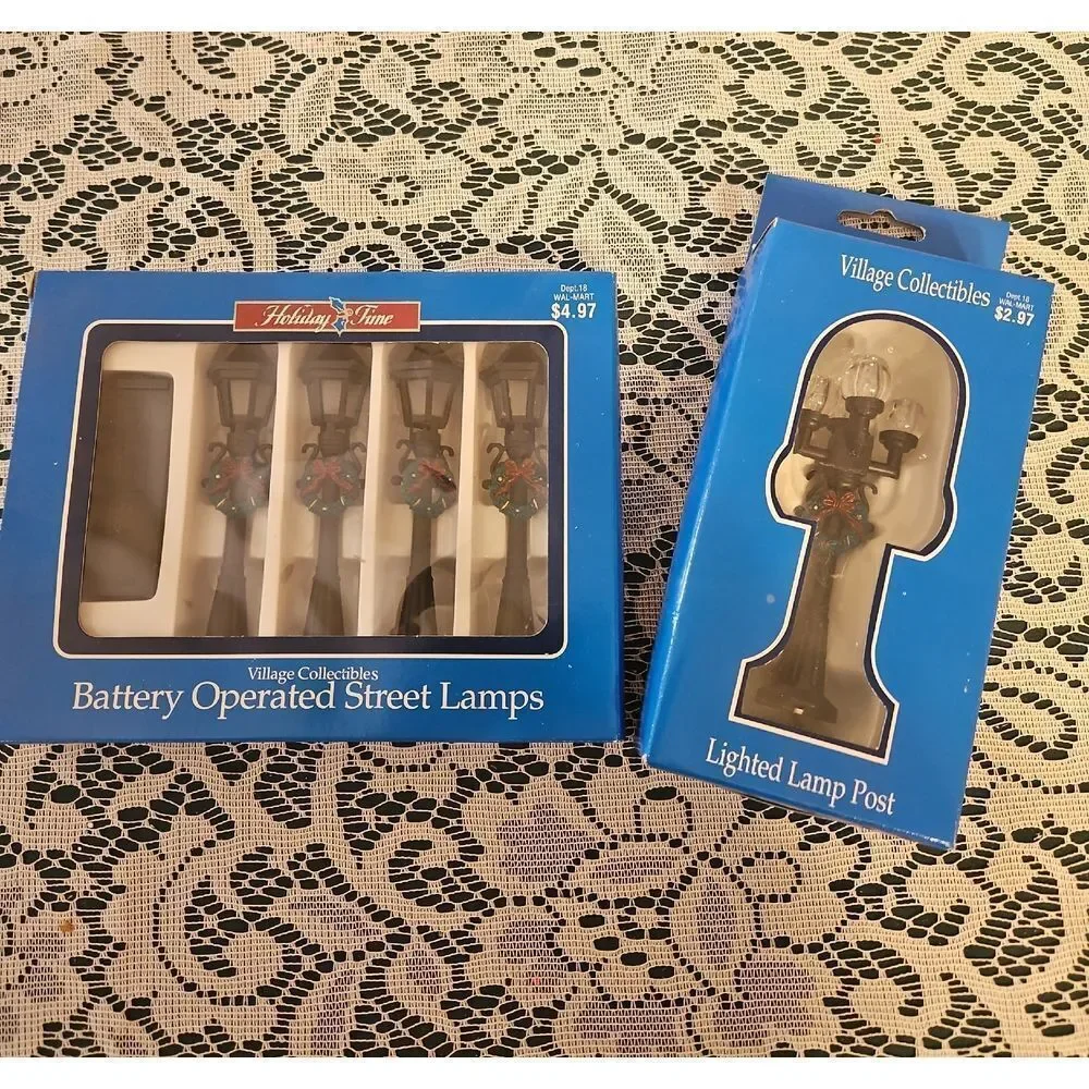 Dept. 18 Holiday Time Village Collectibles Street Lamps Set